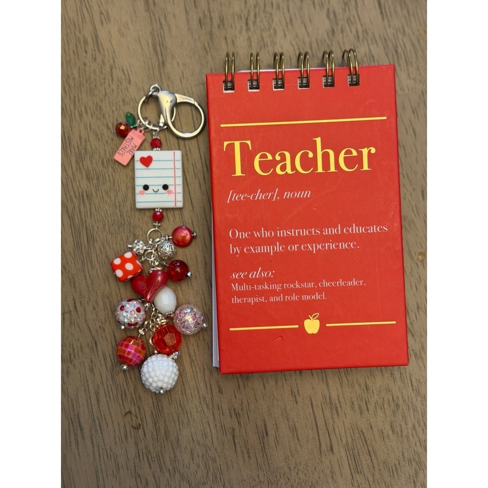 Notebook Paper Teacher Bag Charm/Keychain